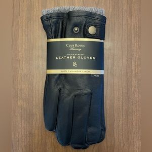 NWT Leather and Cashmere Gloves, XL